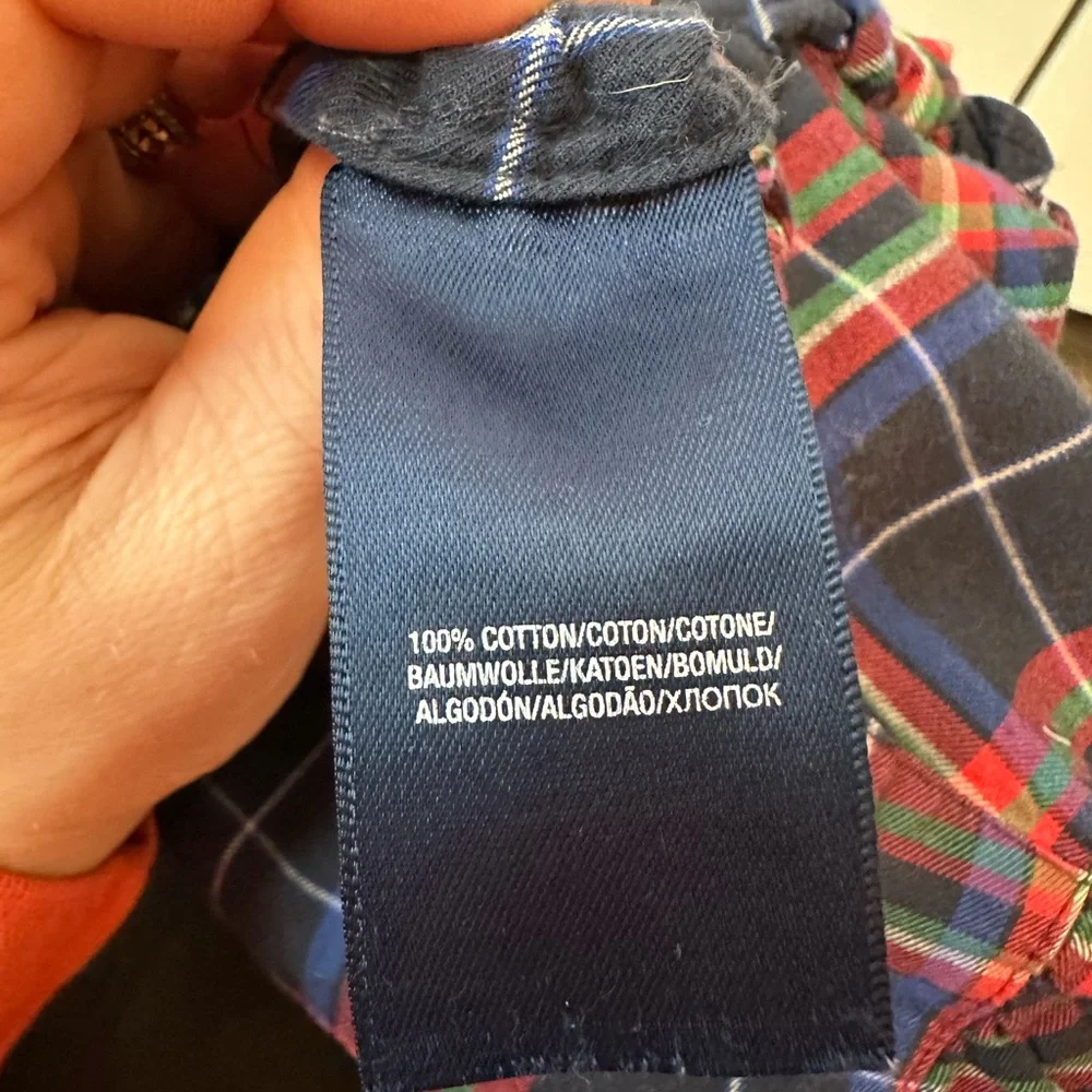 Ralph Lauren Girls Tartan Plaid Ruffle Collar Dress (Size 4/4T)